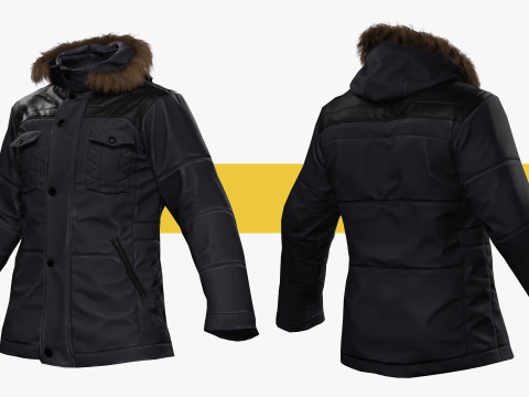 Coat Realistic 3D Rigged Low-poly 3D Model
