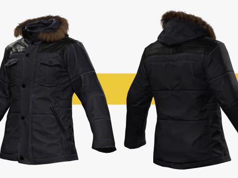 Coat Realistic 3D Rigged Low-poly 3D Model