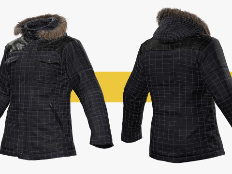 Coat Realistic 3D Rigged Low-poly 3D Model