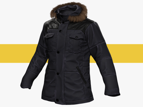 Coat Realistic 3D Rigged Low-poly 3D Model