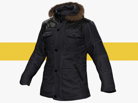 Coat Realistic 3D Rigged Low-poly 3D Model
