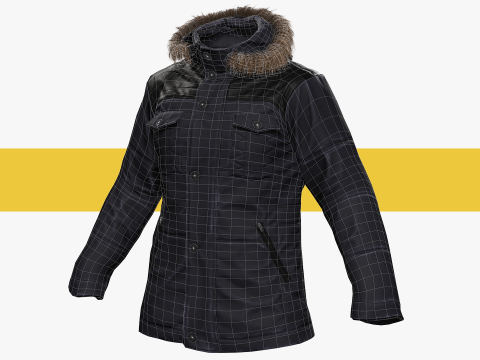 Coat Realistic 3D Rigged Low-poly 3D Model