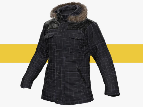 Coat Realistic 3D Rigged Low-poly 3D Model