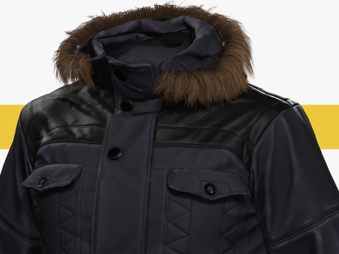 Coat Realistic 3D Rigged Low-poly 3D Model