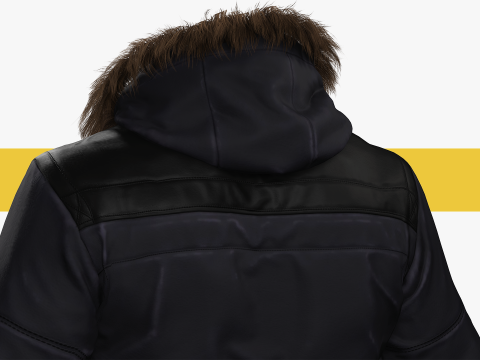 Coat Realistic 3D Rigged Low-poly 3D Model