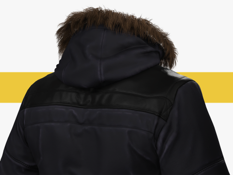 Coat Realistic 3D Rigged Low-poly 3D Model