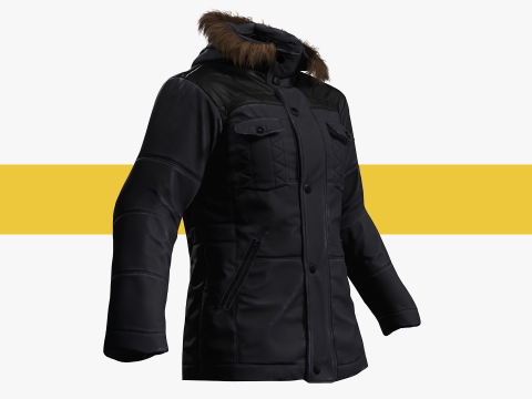Coat Realistic 3D Rigged Low-poly 3D Model
