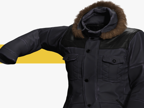 Coat Realistic 3D Rigged Low-poly 3D Model