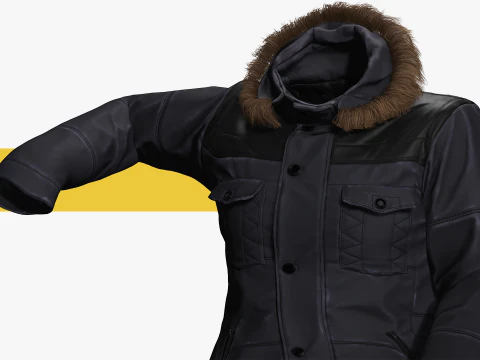 Coat Realistic 3D Rigged Low-poly 3D Model