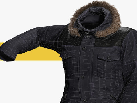 Coat Realistic 3D Rigged Low-poly 3D Model