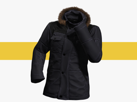 Coat Realistic 3D Rigged Low-poly 3D Model
