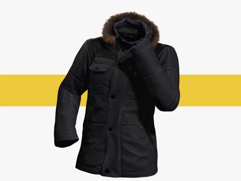 Coat Realistic 3D Rigged Low-poly 3D Model