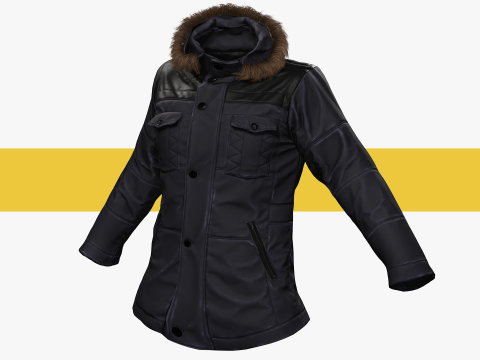 Coat Realistic 3D Rigged Low-poly 3D Model
