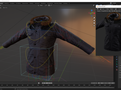 Coat Realistic 3D Rigged Low-poly 3D Model