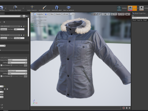 Coat Realistic 3D Rigged Low-poly 3D Model