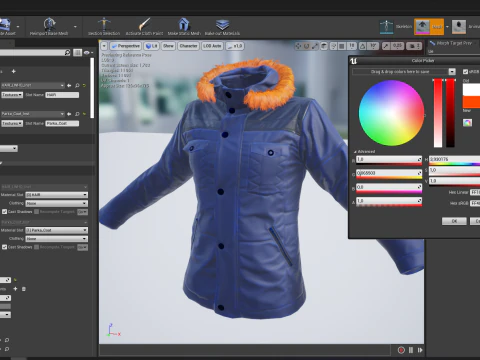 Coat Realistic 3D Rigged Low-poly 3D Model