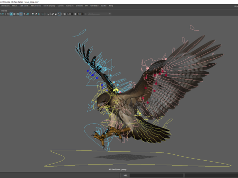 Stunning of a Majestic Falcon Wildlife Enthusiasts Low-poly 3D Model