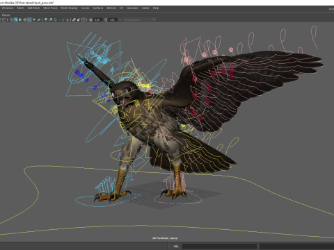 Stunning of a Majestic Falcon Wildlife Enthusiasts Low-poly 3D Model