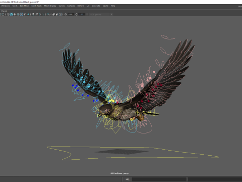 Stunning of a Majestic Falcon Wildlife Enthusiasts Low-poly 3D Model