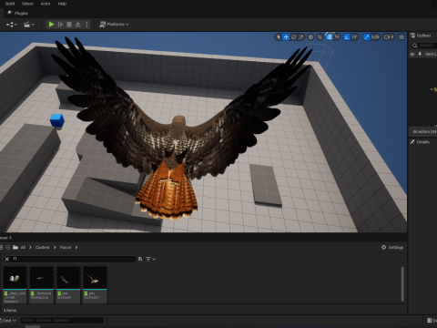 Stunning of a Majestic Falcon Wildlife Enthusiasts Low-poly 3D Model