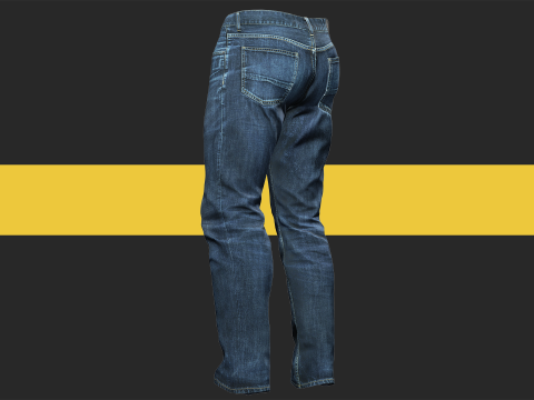 Realistic Bleu Jeans for Men Rigged 3D मॉडल