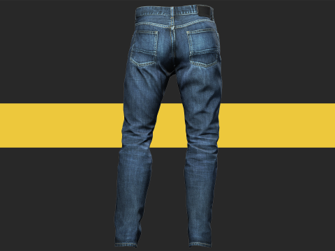 Realistic Bleu Jeans for Men Rigged 3D मॉडल