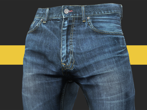 Realistic Bleu Jeans for Men Rigged 3D मॉडल