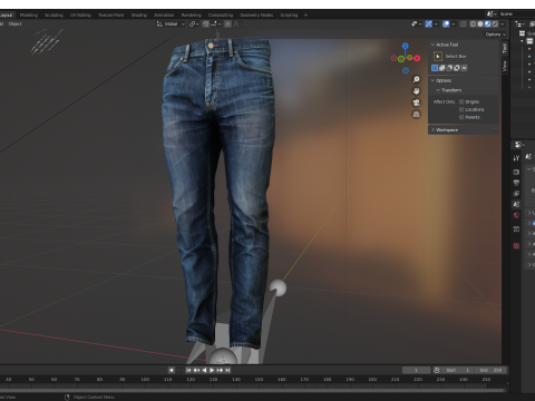Realistic Bleu Jeans for Men Rigged 3D मॉडल