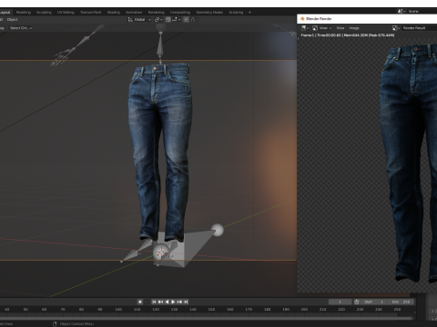 Realistic Bleu Jeans for Men Rigged 3D मॉडल