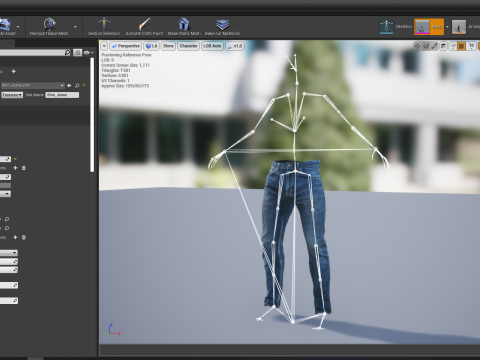 Realistic Bleu Jeans for Men Rigged 3D मॉडल