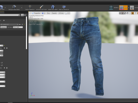Realistic Bleu Jeans for Men Rigged 3D मॉडल