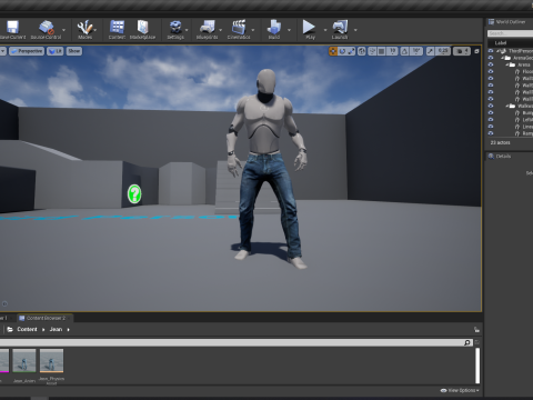 Realistic Bleu Jeans for Men Rigged 3D मॉडल