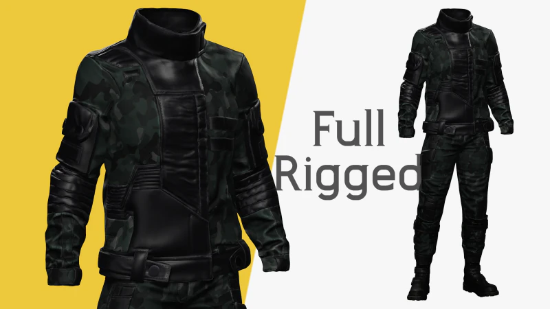 Rigged Outfit 3D Model .c4d .max .obj .3ds .fbx .stl .blend 