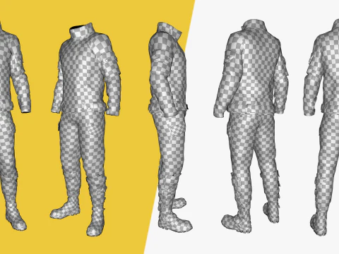 Rigged Outfit 3D Model