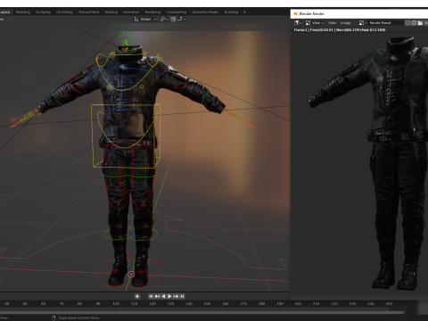 Rigged Outfit 3Dモデル