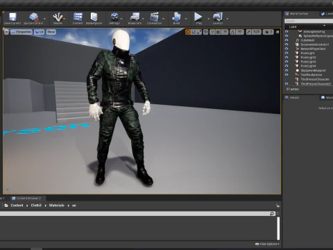 Rigged Outfit 3D Model