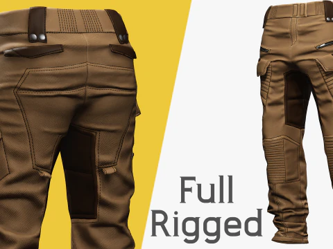 Realistic Pants 1 for Men Rigged 3D Model