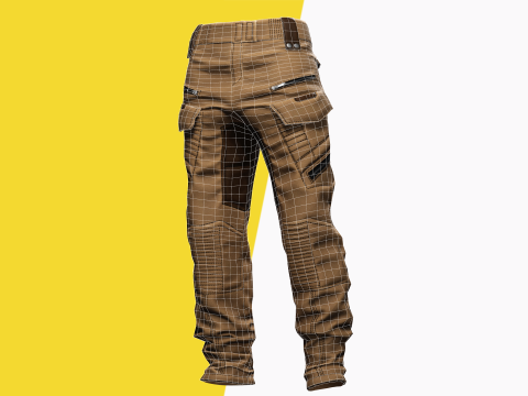 Realistic Pants 1 for Men Rigged 3Dモデル
