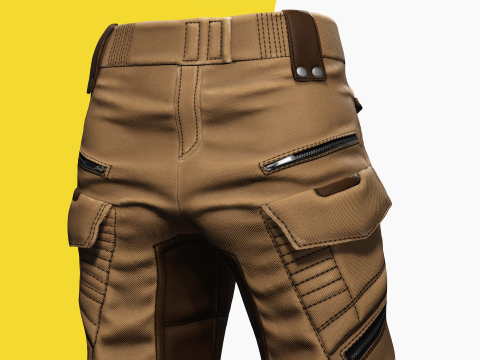 Realistic Pants 1 for Men Rigged 3Dモデル