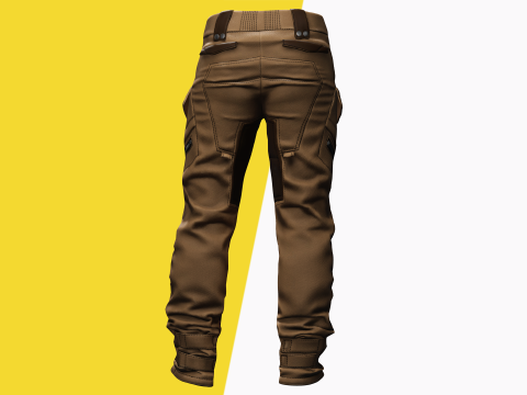 Realistic Pants 1 for Men Rigged 3Dモデル