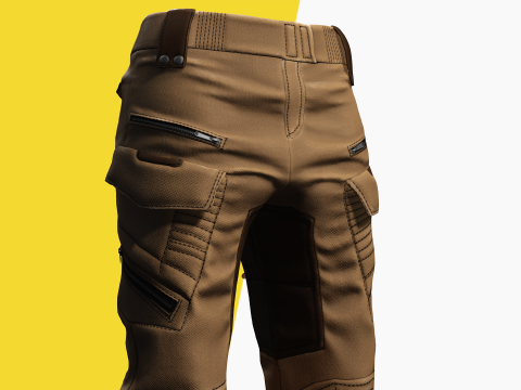Realistic Pants 1 for Men Rigged 3Dモデル