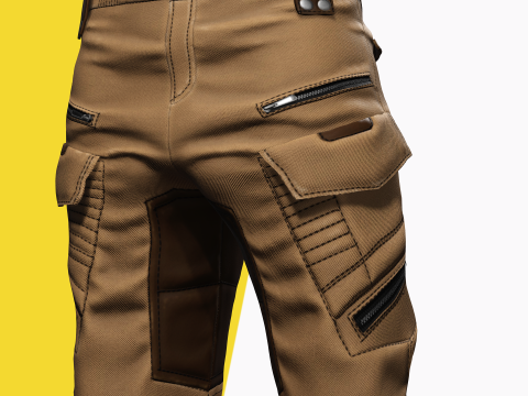 Realistic Pants 1 for Men Rigged 3Dモデル