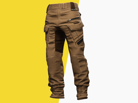 Realistic Pants 1 for Men Rigged 3Dモデル