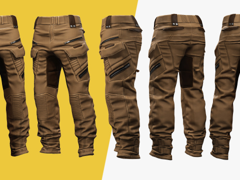 Realistic Pants 1 for Men Rigged 3Dモデル
