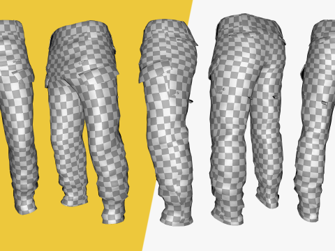 Realistic Pants 1 for Men Rigged 3Dモデル