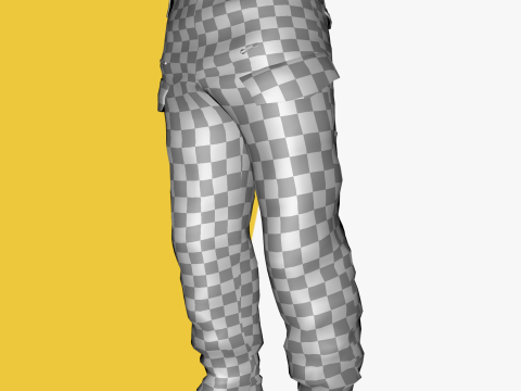 Realistic Pants 1 for Men Rigged 3Dモデル
