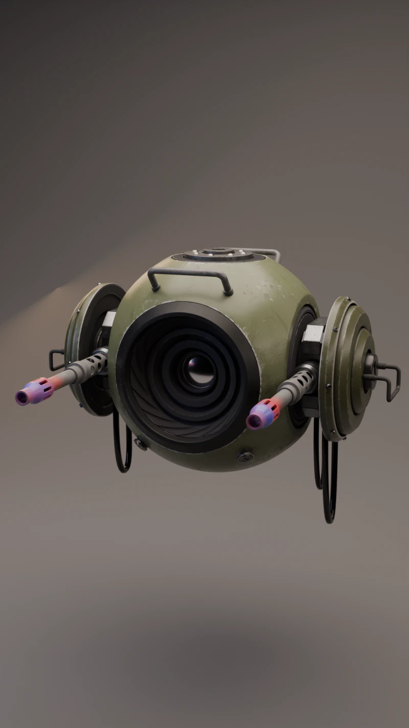 Sci-Fi Surveillance Drone - 3D Model .c4d .max .obj .3ds .fbx .stl .blend