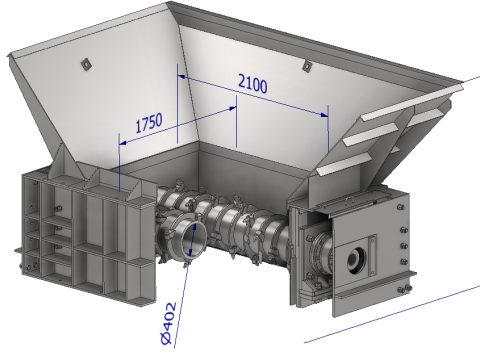 Toothed Roll Crusher Coal Processing Equipment Modelo 3D