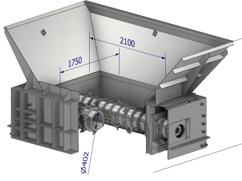 Toothed Roll Crusher Coal Processing Equipment 3D Model