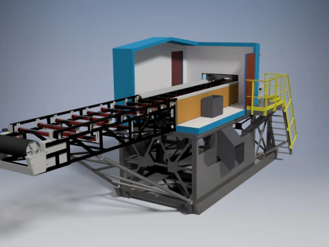 Mobil cevher ayıklama tesisi 3D Model